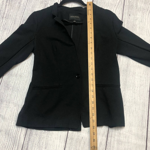 Banana Republic Rayon Viscose Unstructured Black Blazer One Button Womens 4 - Picture 8 of 10